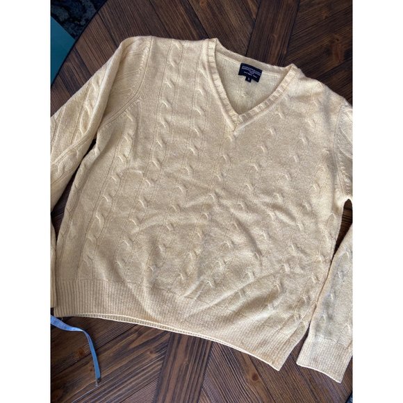 Dooney & Bourke Small Italy cashmere wool sweater yellow chamois - Picture 3 of 6